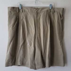 Tori Richard Honolulu Chino Pleated Khaki Shorts Tencel
